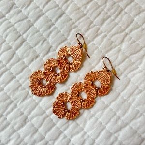 Stella and Dot rose gold dangling lace earring